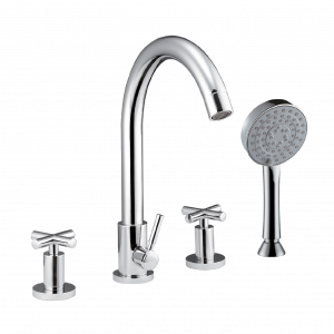 Shower and bath faucet CAE 030 upright, four element | chrome gloss