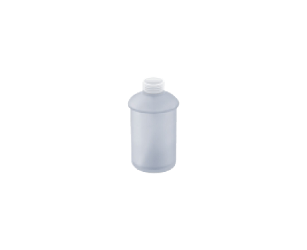 Glass soap dispenser container with flat bottom