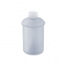 Glass soap dispenser container with flat bottom