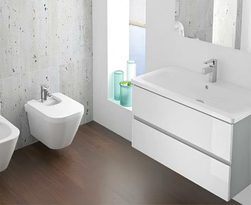 Bidet wall-mounted LOOK | with hole for lid