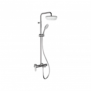 V | Vaňový set Vanity | nástenný pákový | s hlavicou 200 x 200 mm | chróm čierny brúsený