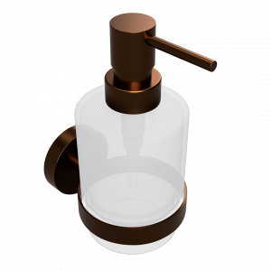 Soap dispenser with a cup of PVD collection - frosted glass | Coffee-Gold