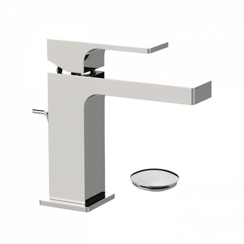 Wash basin faucets Absolute with drain cap | upright faucet fixtures | low | chrome black ground