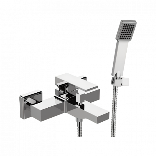 AU | Absolute Bath Faucet + Hand Spray + Hose + Hand Spray Clip | wall mounted | chrome black ground