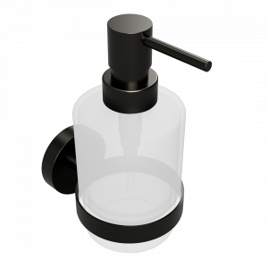 Soap dispenser with a cup of PVD collection - frosted glass | graphite