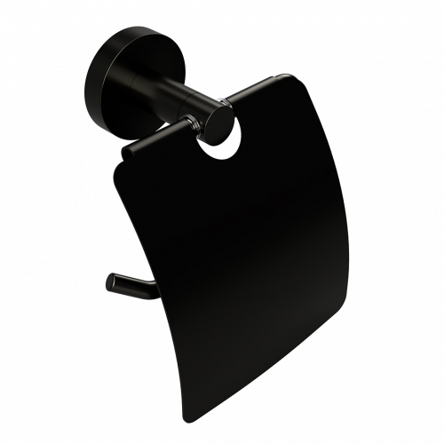 Toilet paper holder PVD with cover | graphite