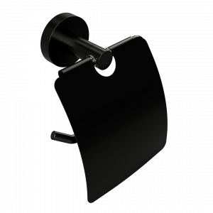 Toilet paper holder PVD with cover | graphite