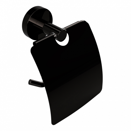 Toilet paper holder PVD with cover | graphite