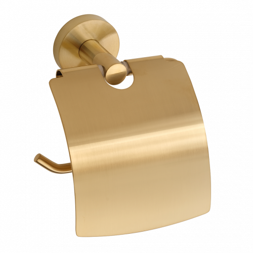 Toilet paper holder PVD with cover | Gold