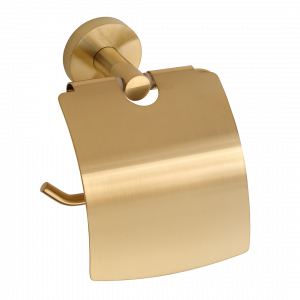 Toilet paper holder PVD with cover | Gold