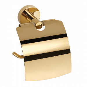 Toilet paper holder PVD with cover | Gold