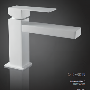 Q-DESIGN basin faucet without handle hole | stand lever | low | 168 mm | white mattte