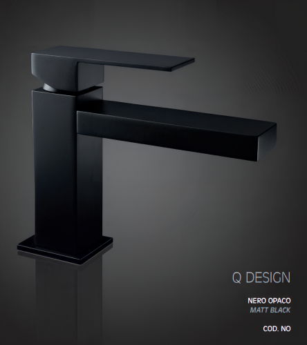 Q-DESIGN basin faucet without handle hole | stand lever | low | 138 mm | black mattte