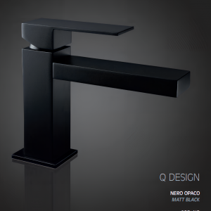 Q-DESIGN basin faucet without handle hole | stand lever | low | 138 mm | black mattte