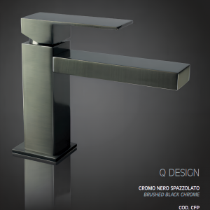 Q-DESIGN basin faucet without handle hole | stand lever | low | 168 mm | chrome black ground