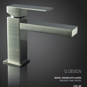 Q-DESIGN basin faucet without handle hole | stand lever | low | 138 mm | brushed nickel gloss