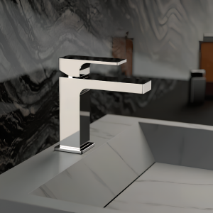 Wash basin faucets Absolute with drain cap | upright faucet fixtures | low | stainless steel color