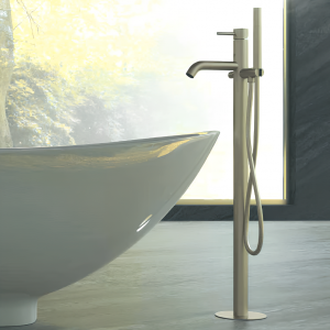 Bath faucet X STYLE INOX lever mixer, free-standing | stainless steel