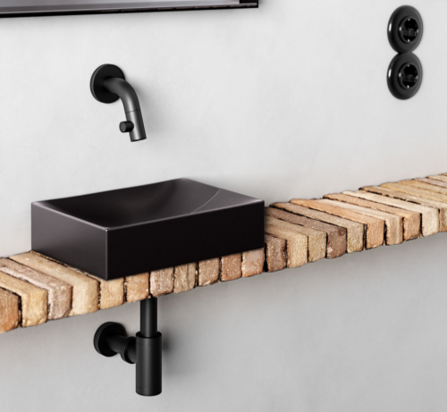 Vessel or wall-mounted sink VALE 280 x 190 x 70 | black