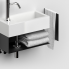 Flush open cabinet with towel holder for Flush 3 left, black powder-coated stainless steel