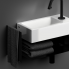 Flush open cabinet with towel holder for Flush 3 right, black powder-coated stainless steel