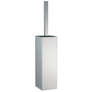 Toilet brush CUBE metal | hanging | brushed nickel mat