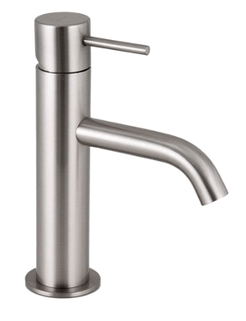 Washbasin faucet X STYLE with drain cap | lever lever low | stainless steel color