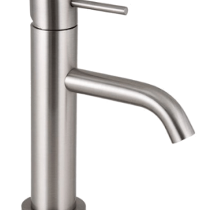 Washbasin faucet X STYLE with drain cap | lever lever low | stainless steel color