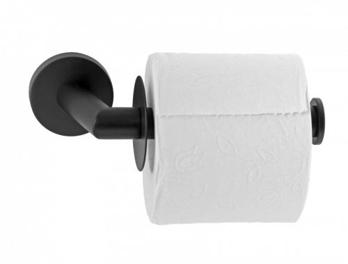 Toilet paper holder Hilton without cover solid | black mattte