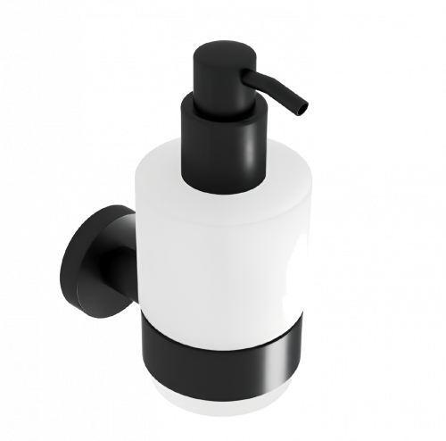 Soap dispenser Hilton with ceramic dish | black mattte