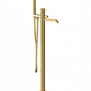 Bath faucet X STYLE lever mixer, free-standing | gold mattte