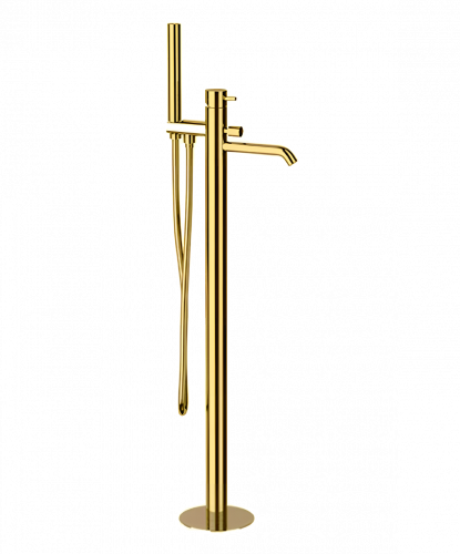 Bath faucet X STYLE lever mixer, free-standing | gold gloss