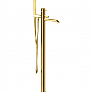 Bath faucet X STYLE lever mixer, free-standing | gold gloss