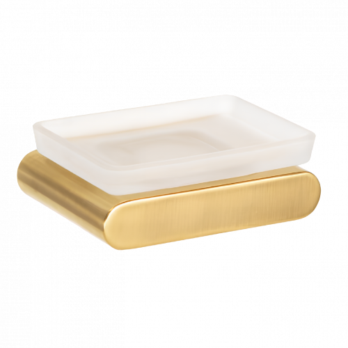 Soap holder Lounge with glass soap | gold mattte