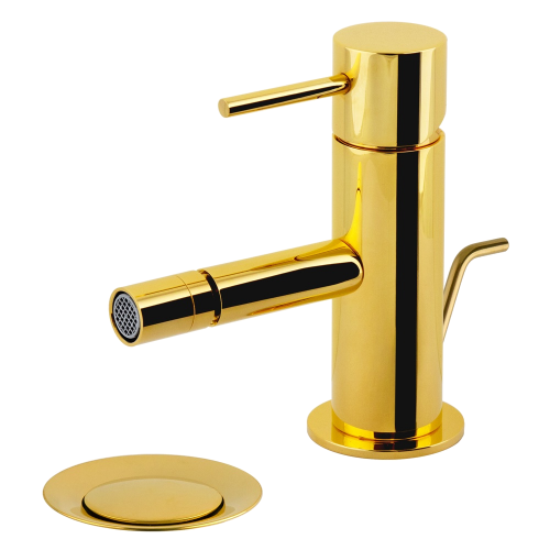 Bidetová baterie X STYLE with drain cap | stojánková páková | gold gloss