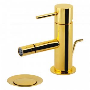 Bidetová baterie X STYLE with drain cap | stojánková páková | gold gloss