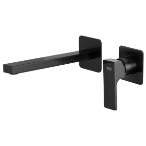 AU | Wash basin faucets Absolute | wall concealed | Lever | 190 | chrome black ground