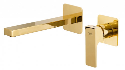 AU | Wash basin faucets Absolute | wall concealed | Lever | 190 | gold gloss