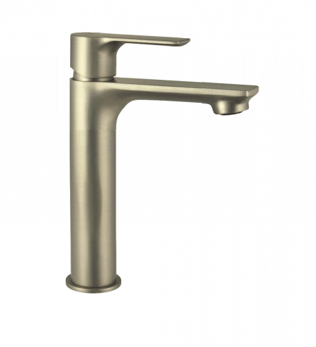 ENERGY basin mixer without handle hole | stand lever | low | brushed nickel gloss