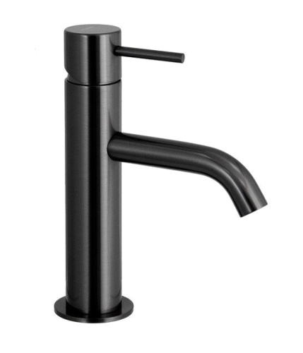 Washbasin faucet X STYLE with drain cap | lever lever low | chrome black ground