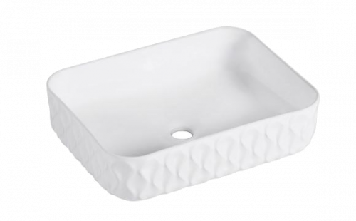 TOPCOUNTER WASHBASIN Sand Waves 50 | 500 x 385 x 165 | white