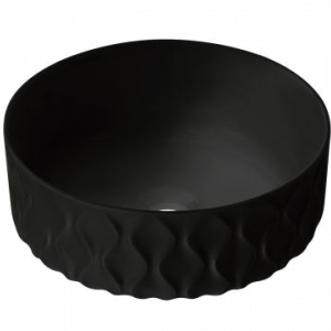 TOPCOUNTER WASHBASIN Sand Waves | 360 x 360 x 165 | black matt