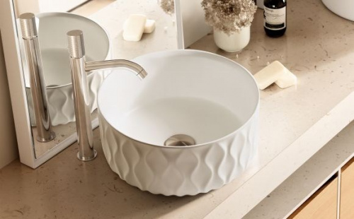 TOPCOUNTER WASHBASIN Sand Waves | 360 x 360 x 165 | white