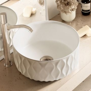 TOPCOUNTER WASHBASIN Sand Waves | 360 x 360 x 165 | white