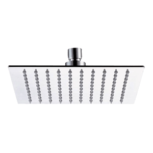 Showerhead CLASS LINE ECO | wall mounted | 200 x 200 mm | polished inox | black mattte