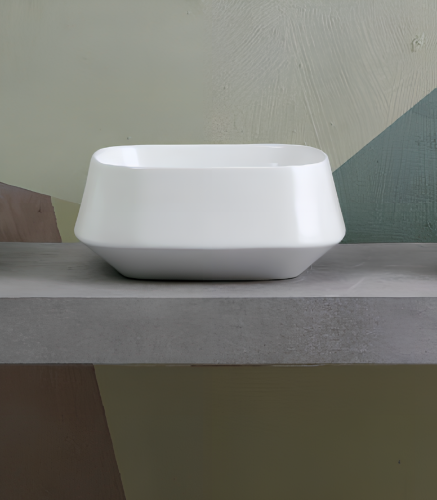 Sinks TAO | 420 x 420 x 180 | vessel sinks | square with rounded edges | White gloss