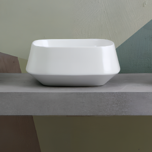 Sinks TAO | 420 x 420 x 180 | vessel sinks | square with rounded edges | White gloss