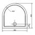 ISA 900x900x40mm,půlkruhová vanička litý mramor,bílá