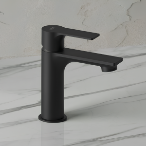 ENERGY basin mixer without handle hole | stand lever | low | black mattte