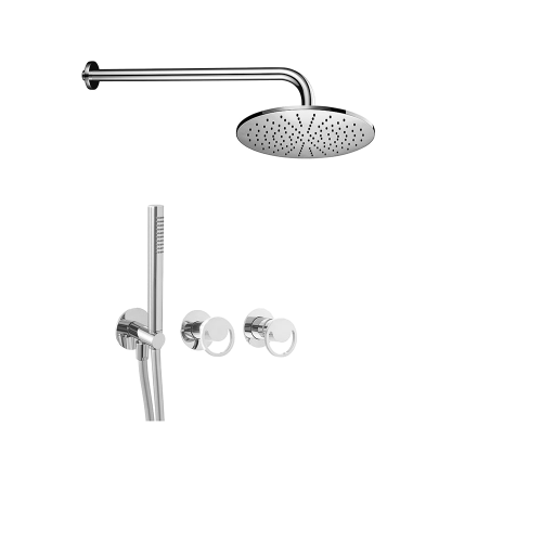 Shower set Smile lever concealed with handheld shower Ø200 | chrome gloss